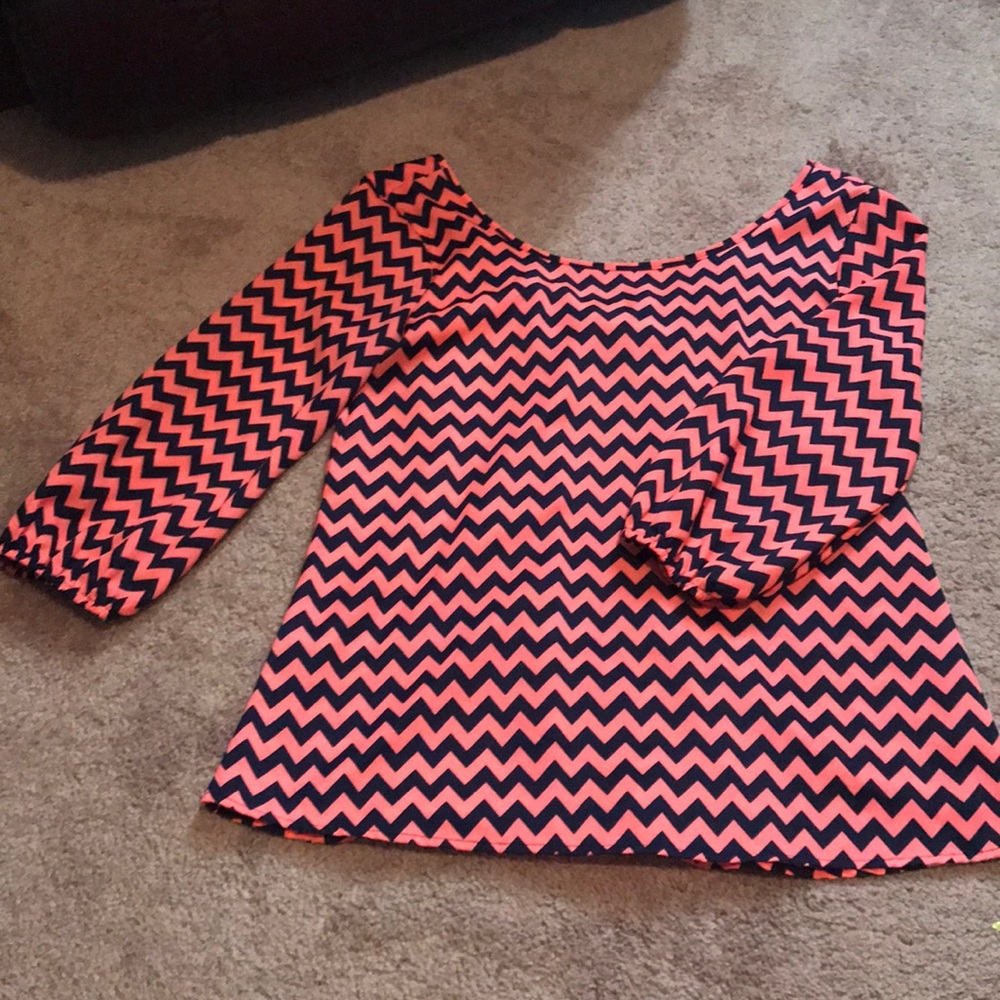 Bow Back Medium Pink/Navy Top